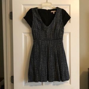 Banana Republic Black, blue, white tweed dress